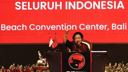 Ketua Umum PDI Perjuangan Megawati Soekarnoputri memberikan sambutan dalam pembukaan Bimtek anggota Fraksi PDIP se-Indonesia di Bali Beach Convention Center, Sanur, Denpasar, Rabu (30/7/2025). (Foto: Istimewa)